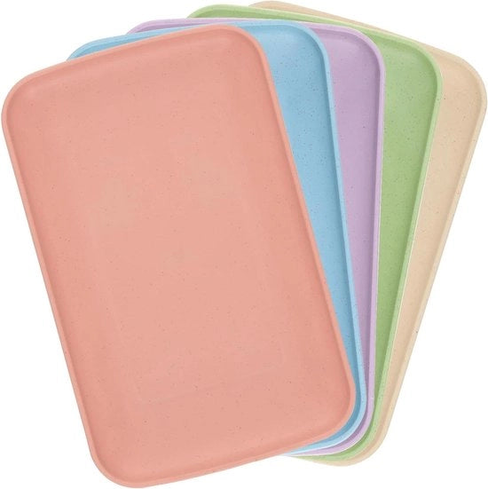 Piatti di servizio in plastica colorati - 5 pezzi - 235 x 145 x 25 cm