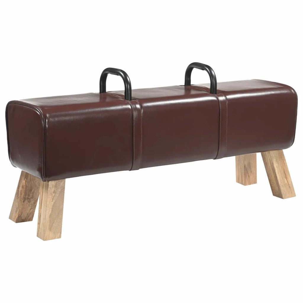 panchina Marrone Scuro 110 x 30 x 45 cm Pelle Vera 42042119