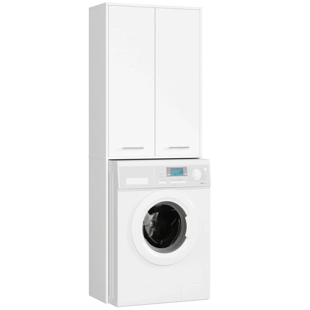 Colonna da bagno AKORD FIN per incasso di una lavatrice Bianca 64 cm 2 ante 64x30x180 cm