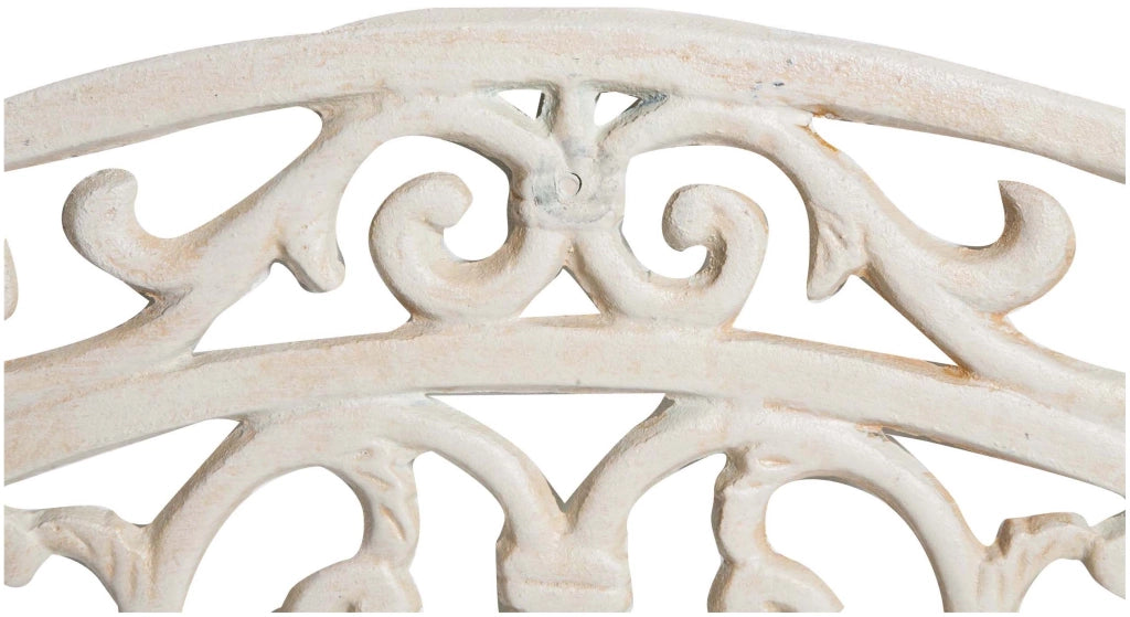 Biscottini Zerbino in ghisa finitura bianca anticata L68,5xPR32xH1,5 cm mezzaluna Offerta