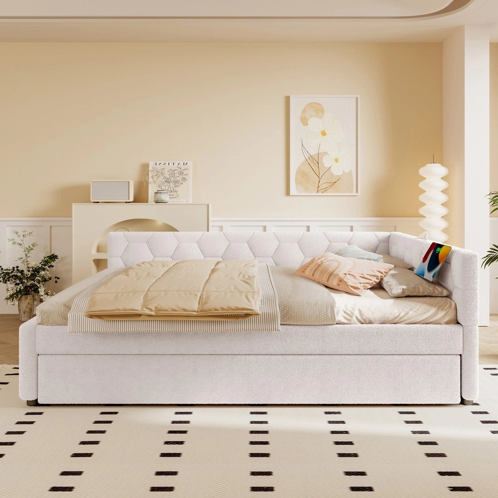 Letto Divano con Rete a Doghe e Luce ¨C MINIMAL ¨C Bianco 140x200