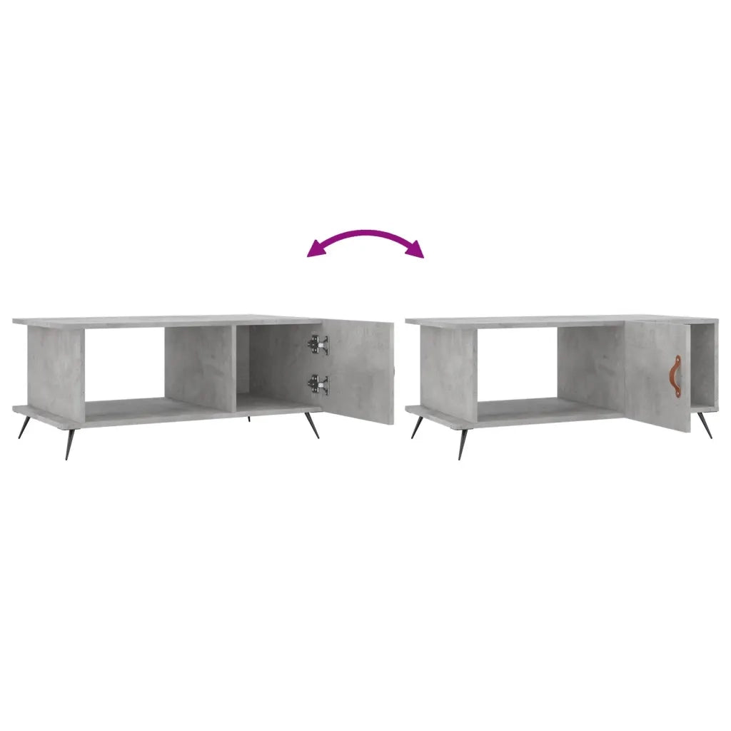Tavolino da Salotto Grigio Cemento 90x50x40cm Legno Multistrato 829464
