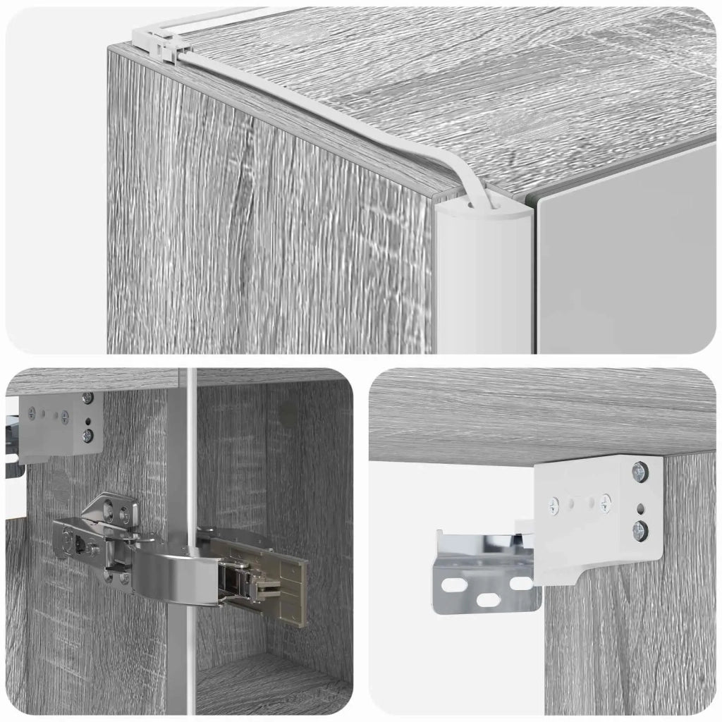 Mobiletto per specchio da bagno Grigio Sonoma