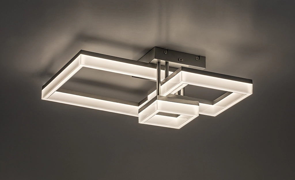 Plafoniera LED 22W CCT cromata geometrica Amilia Rabalux