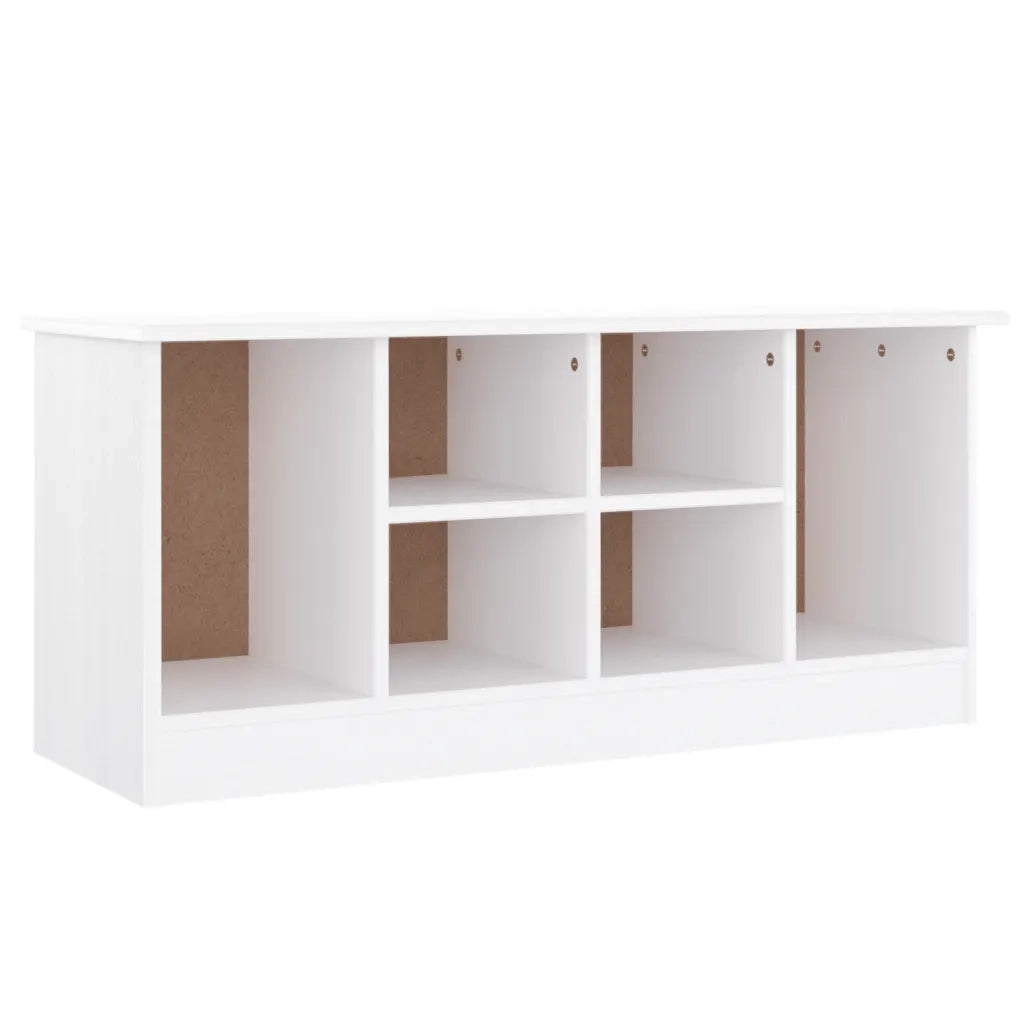 Panca Porta Scarpe ALTA Bianca 100x35x45 cm Legno Massello Pino 353932
