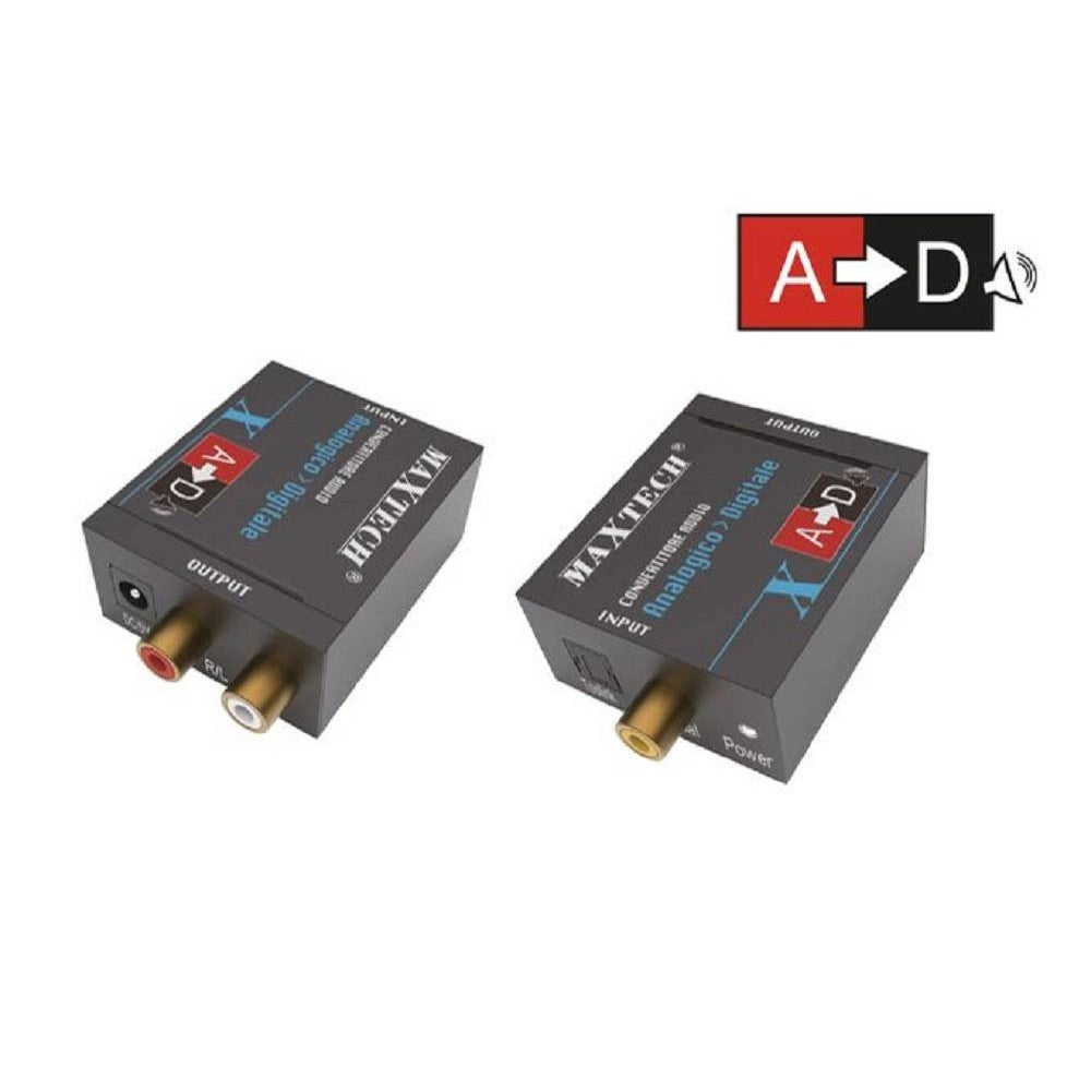 Trade Shop - Convertitore Audio Da Analogico R/l A Digitale Coassiale Toslink Maxtech Dk-202 -