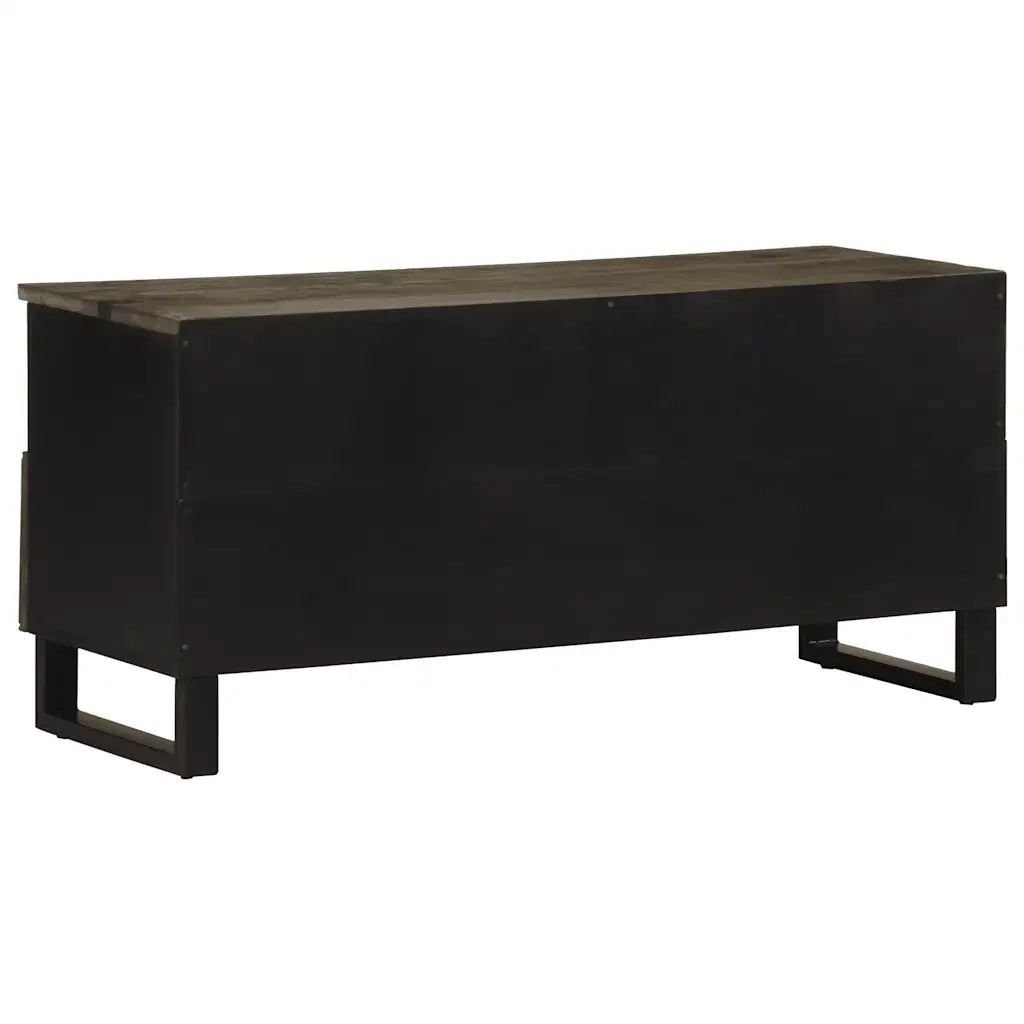 Mobile Porta TV Nero 100x33x46 cm in Legno Massello di Mango 4017702