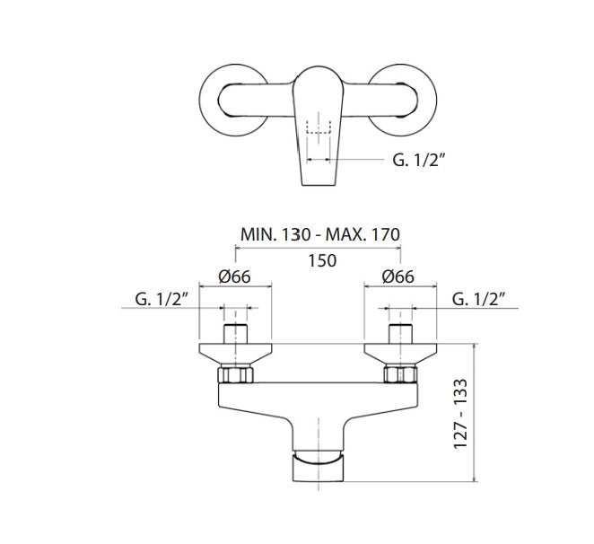 MISCELATORE MONOCOMANDO ESTERNO DOCCIA SENZA ACCESSORI LOGOS- Cromo- MAMOL- pezzi 1