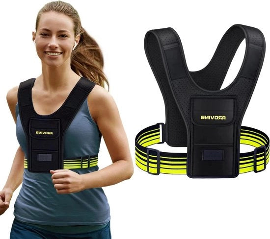 Vestone per Corsa con Porta Smartphone - Petto con Tre Tasche - Leggero e Riflettente - Unisex