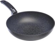 Pentola a wok da 28 cm in alluminio nero - Ideale per la stir-à-fare