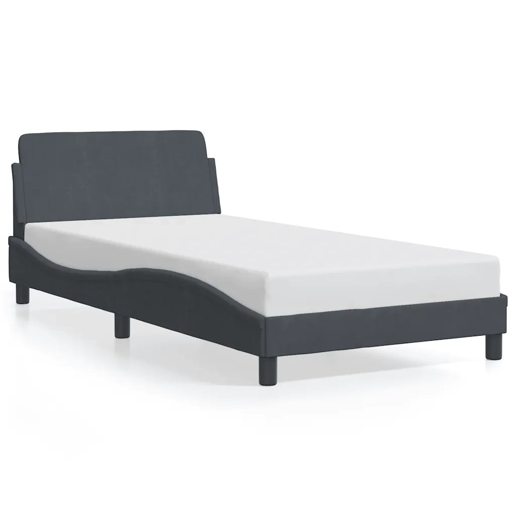 Giroletto-Struttura Letto Dover Grigio Scuro 100x200 cm Velluto