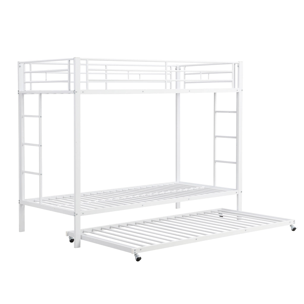Letto a Castello con Letto Estraibile ¨C MINIMAL ¨C Metallo Bianco 90x200