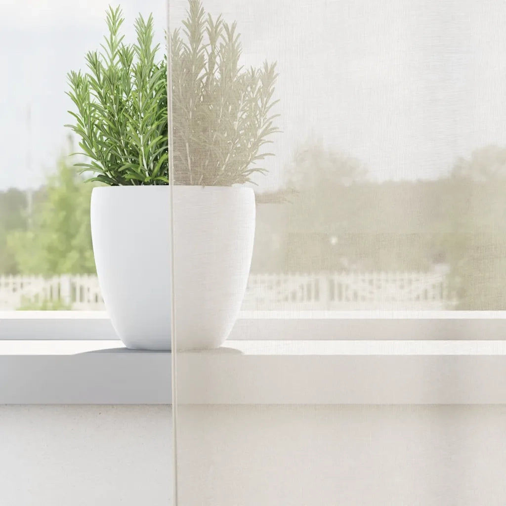 Tende in Voile con Tasche per Aste 2 pz Crema 4102177
