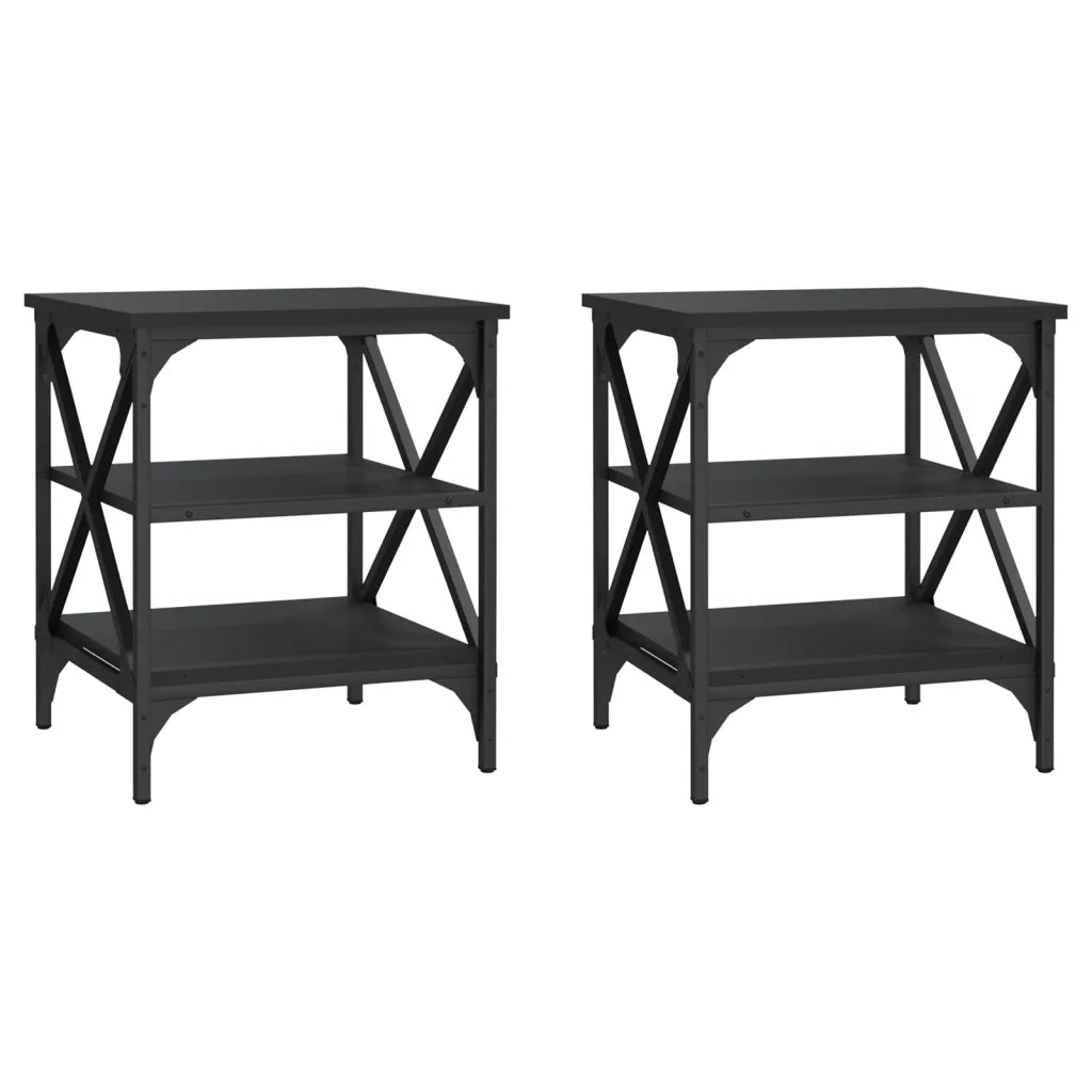 Tavolini 2 pz Neri 40x42x50 cm in Legno Multistrato 825773