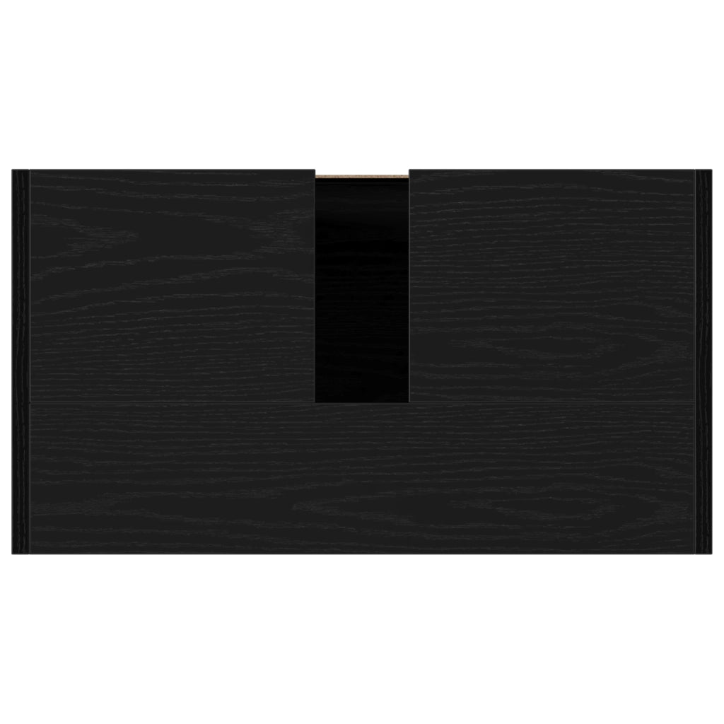 Mobile da Bagno  con Specchio in Rovere Nero 60x33x61 cm in Legno Ingegnerizzato