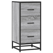 Buffet credenza cassettiera mobiletto mobile contenitore organizer cucina soggiorno salotto Sonoma 35,5 x 35 x 76 cm legno ingegnerizzato e metallo grigio 02_0036349