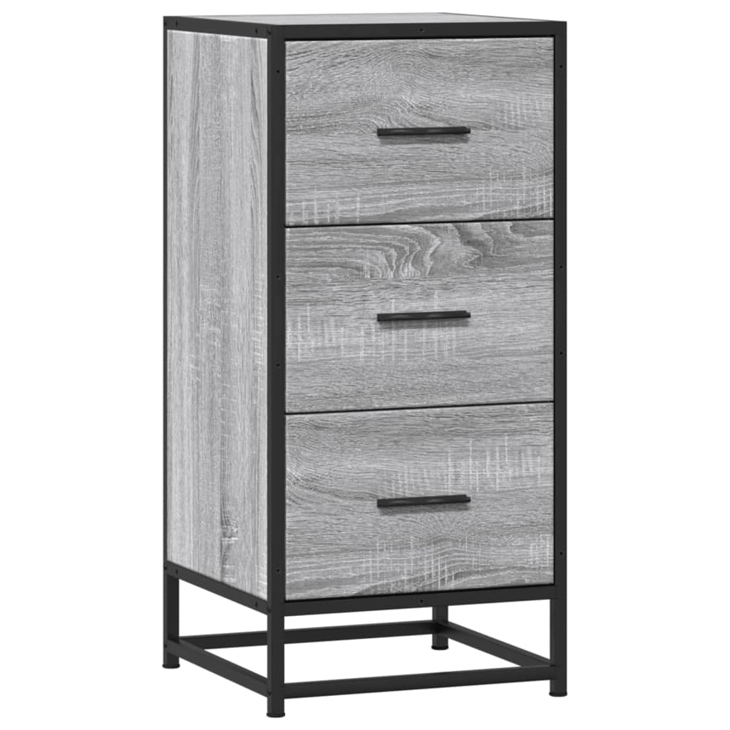 Buffet credenza cassettiera mobiletto mobile contenitore organizer cucina soggiorno salotto Sonoma 35,5 x 35 x 76 cm legno ingegnerizzato e metallo grigio 02_0036349