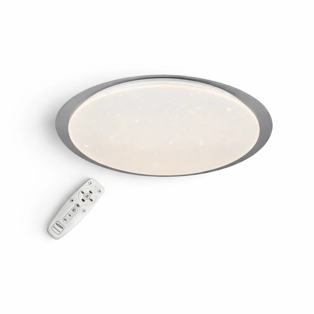 Plafoniera LED Soffitto 58cm Cielo Stellato Dimmerabile con Telecomando 24W/48W 1920/3840lm 3000K 4000K 6500K Cornice Grigia IP20