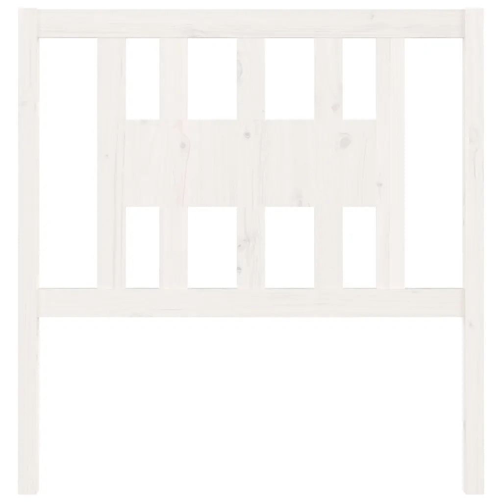 Testiera per Letto Bianca 106x4x100cm in Legno Massello di Pino