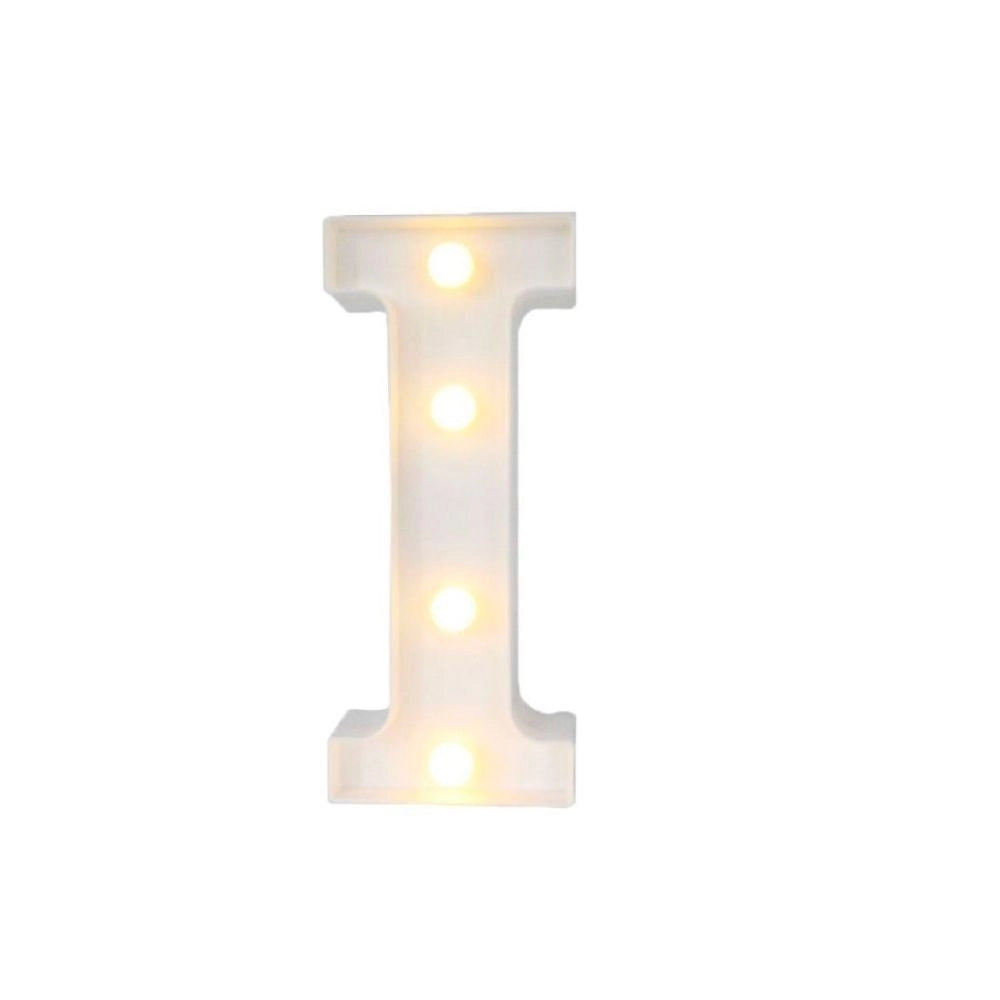 Trade Shop - Lettera I Luminosa Con Luci Led A Batteria Decorazioni Per La Casa Dim. 22 Cm -