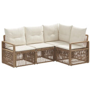 Set Divano da Giardino 4 pcs Beige polyrattan 3435705