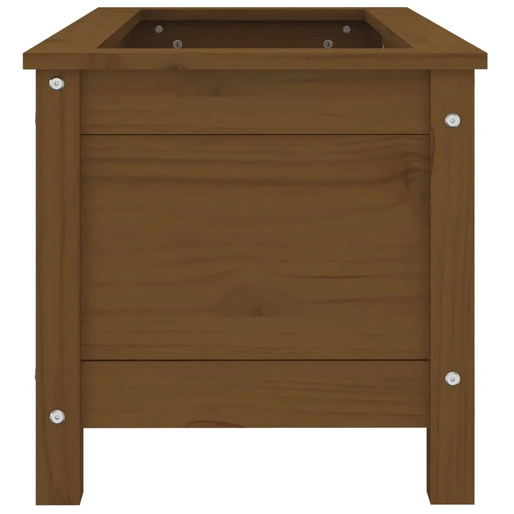 Fioriera rialzata per piante e fiori terrazza giardino 82,5 x 40 x 39 cm legno massello di pino marrone 02_0037934