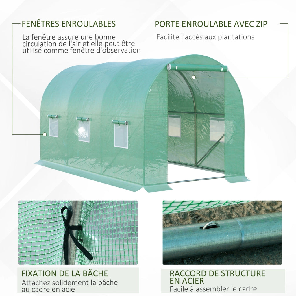 Serra da Giardino Tunnel ¨C zephmum ¨C Verde Acero 4x2x1.9m