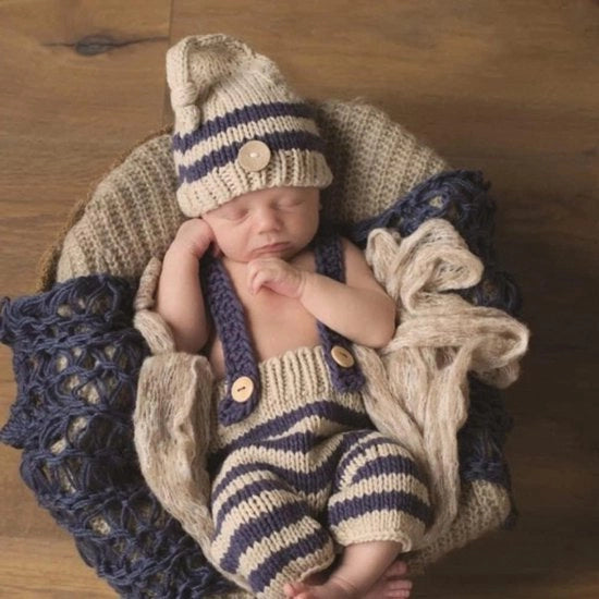 Set di accessori per la fotografia dei neonati - 2 pezzi di outfit per fotoshoot - abito e cappello per bambini