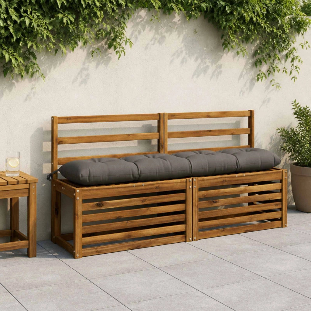 Cuscini per Panchina a 2 Pezzi VIANEN 100% Poliestere Grigio 952867