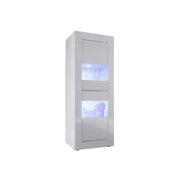 Vetrina con porta in vetro, collezione ISORA, colore bianco lucido lacato
