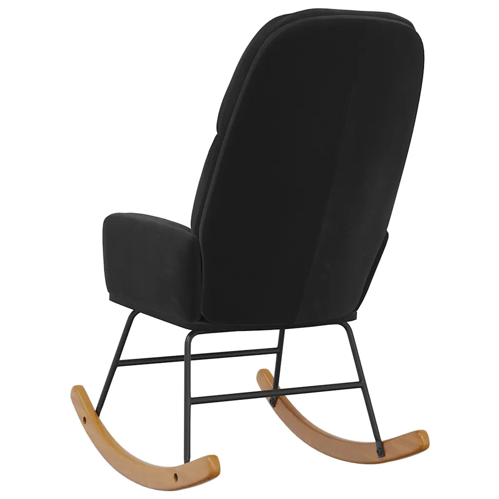 Sedia a Dondolo Nera in Velluto CFW4753990