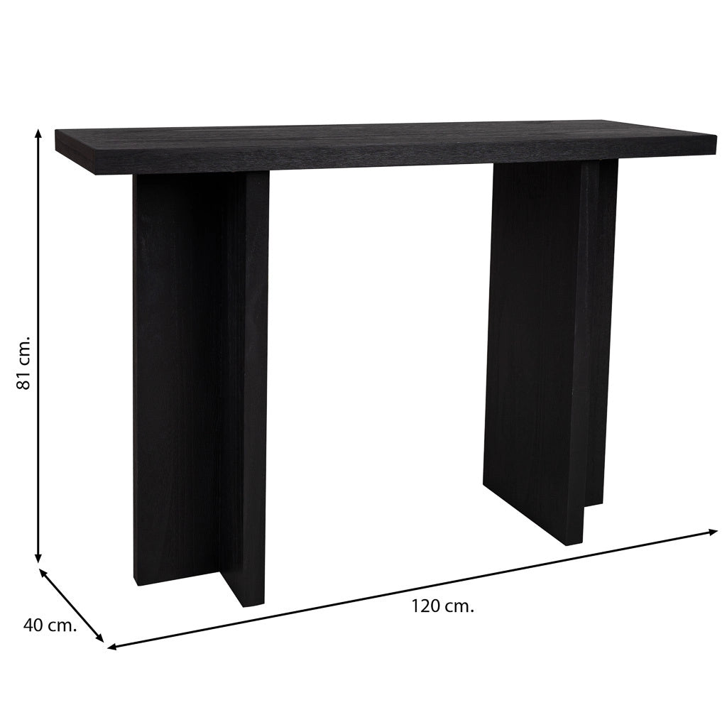 Mobile da ingresso in legno nero 120x40x81