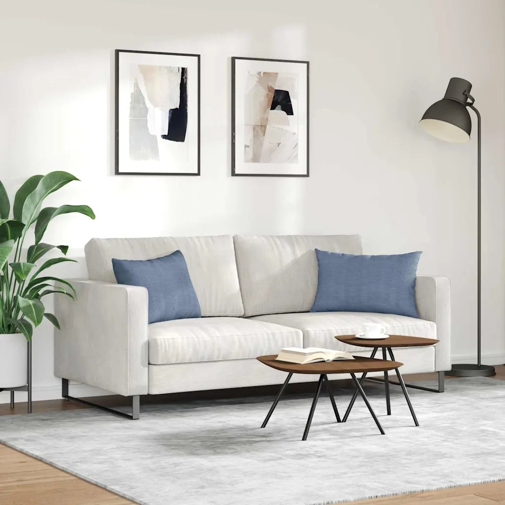Cuscini da Divano 2 pcs Blu 60 x 40 cm Tessuto in Cords