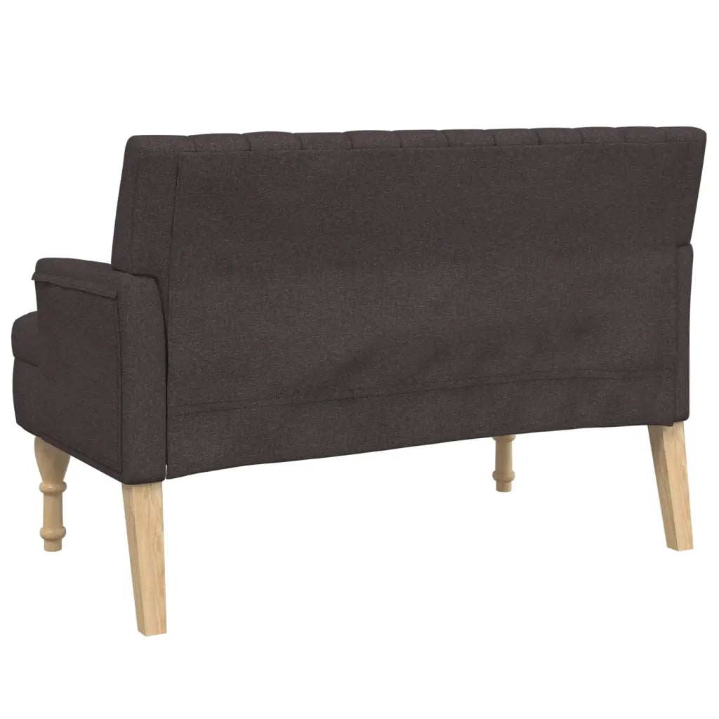 Panca con Cuscini-Sgabello-Divano Marrone Scuro 113x64,5x75,5 cm in Tessuto