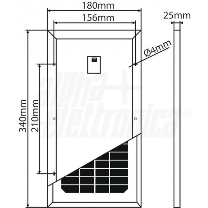 Pannello fotovoltaico Monocristallino MM005-12/1 - 5W - 21,2V
