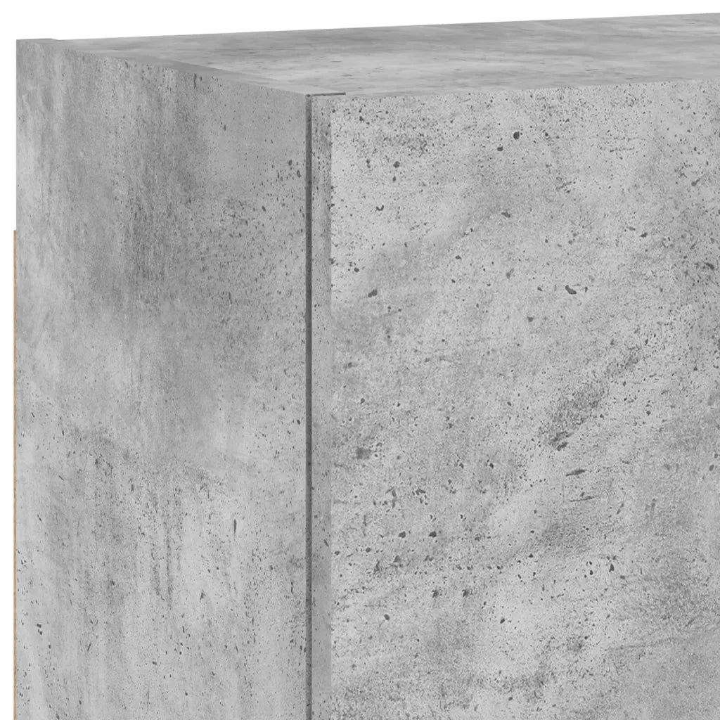 Mobili TV a Muro con LED 4pz | Armadietto TV | Mobile Porta TV Grigio Cemento Legno Multistrato