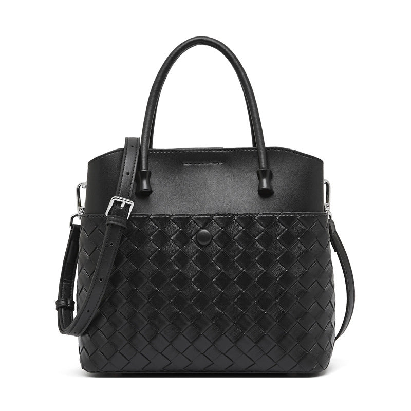 Borsa a mano in pelle resistente al tempo, borsa in pelle da donna - Borsa con manico superiore - Borsa tote nera