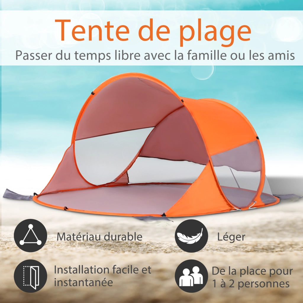 Tenda da spiaggia pieghevole pop-up automatica ¨C zephmum ¨C arancione