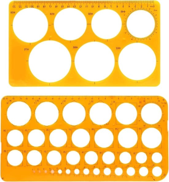 Template di Quilling - Disegno Circolare - Sostenibile e Translucido - 2 Pezzi - Per Progetti di Disegno e Ricamo - Ideale per Scuola e Ufficio
