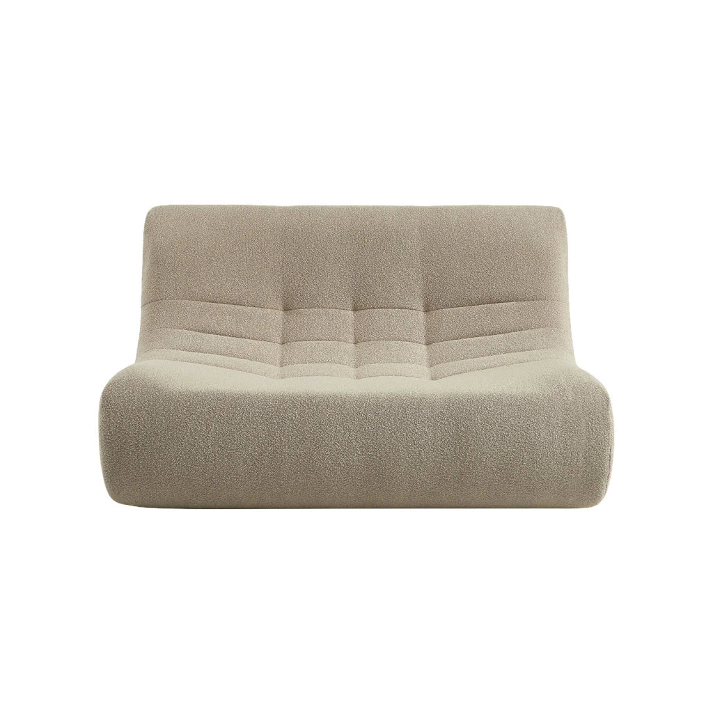 Poltrona bouclé testurizzata, 2 posti, beige
