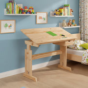 Carfizzi, Scrivania Materiale Piano in Legno Massello, 109x55x63h cm Marrone Quercia
