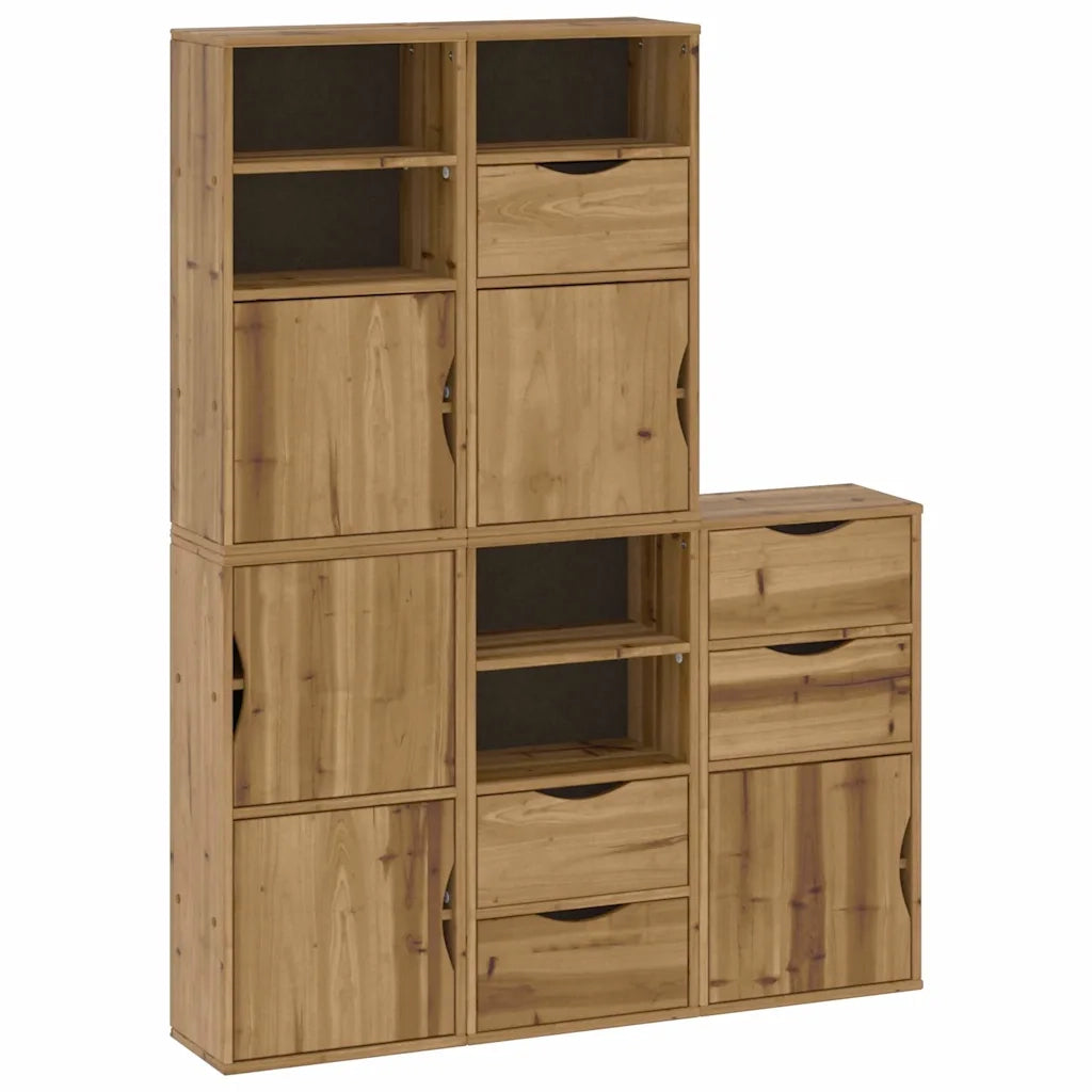 Armadietti Laterali 5 pz ODDA 40x24x79 cm Legno Massello Pino
