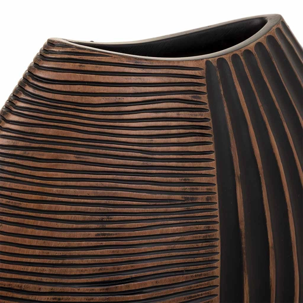 Vaso in poliresina marrone 29,5x10,5x29,5h