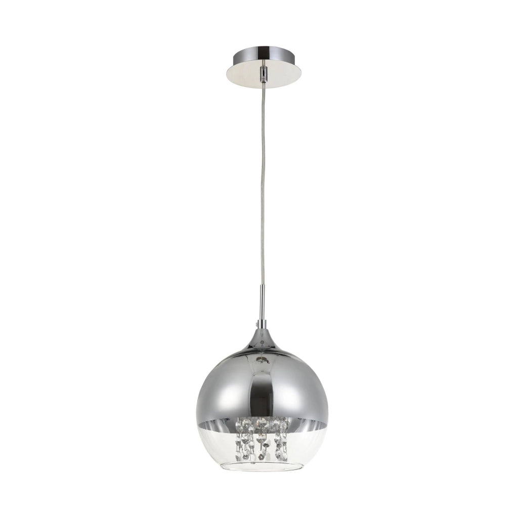 Maytoni Lampadario moderno Fermi 1 luce E27 nichel metallo diffusore vetro trasparente