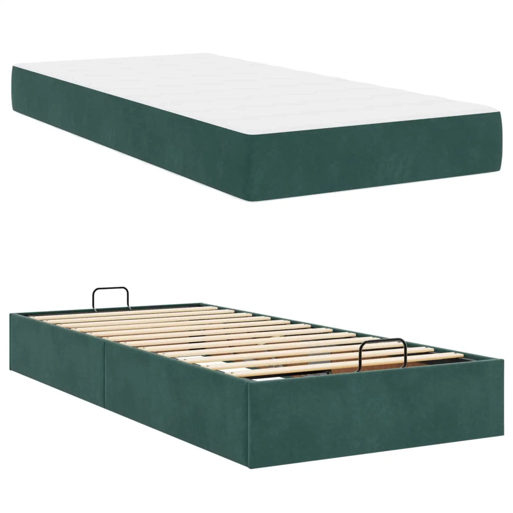Struttura letto con materasso 2 pcs Verde Velluto 3399543
