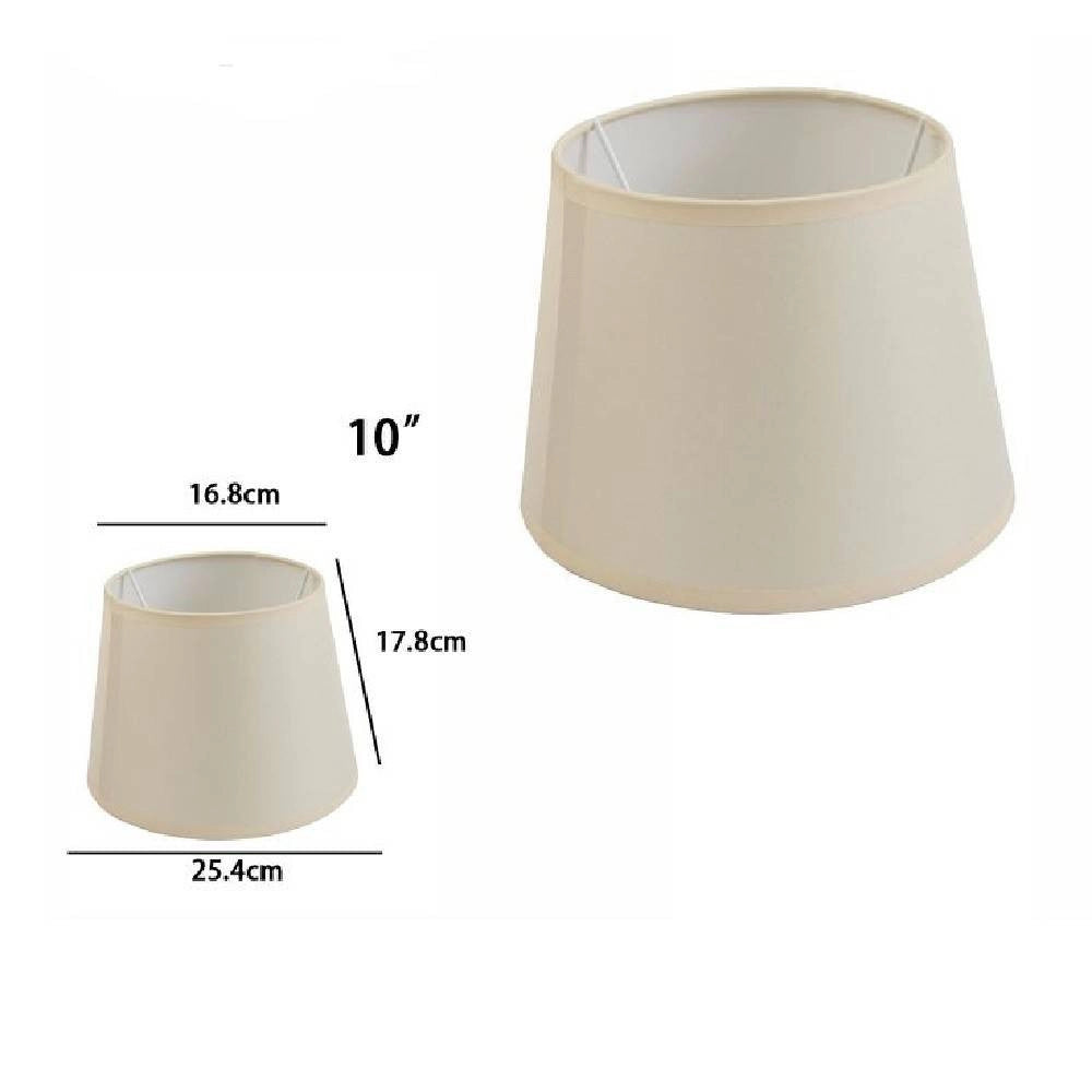 Trade Shop - Paralume Conico Cilindro Cappello Ricambio Per Lampada E Applique In Tessuto Tnt - Beige   -10"   -