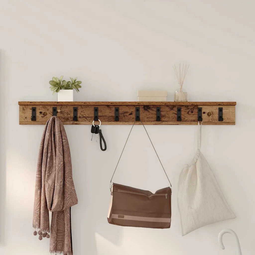 Appendiabiti a muro Legno vecchio 100 x 10,5 x 10,5 cm CFW6567424