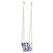 Altalena per Bambini con Cintura di Sicurezza Cotone Legno Blu CFW6828588