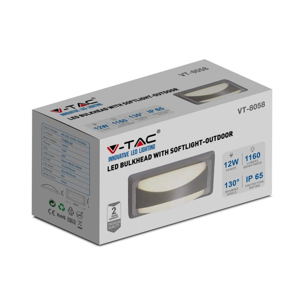 Paratia LLED da 12 W con bobino 3000k grigio IP65