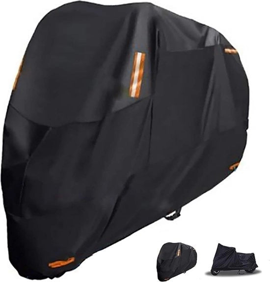 Copertura per scooter, 300D Oxford, garage per scooter con 4 strisce riflettenti e 2 aperture a slot, 2 ganci di fissaggio (XXXL: 260 x 90 x 125 cm)